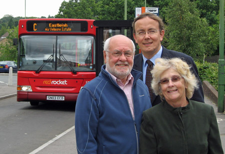 Grahame Smith, Martin Tod and Haulwen Broadhurst campaigned to save the Service C in Chandler's Ford