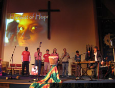 Martin John Nicholls and Climate Change Marchers at Chandler’s Ford Methodist Church