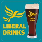 Square Aqua Beermat - Liberal Drinks Logo and Glass