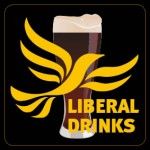 Square Black Beermat - Liberal Drinks Logo over Glass
