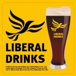 Square Orange Beermat - Liberal Drinks Logo and Glass