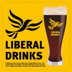 Square Orange Beermat - Liberal Drinks Logo and Glass